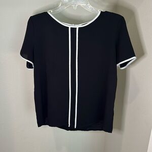 Black Blouse w/ White Trim